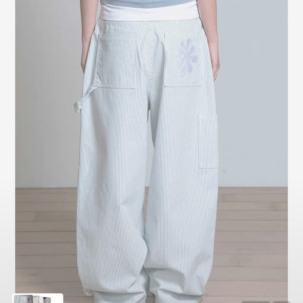 오피쉬 로고 스트라이프 워크 팬츠 화이트 1사이즈