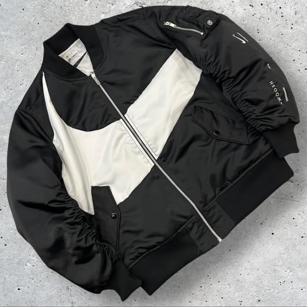 [XL] 나이키 써마핏 스우시 블랙/화이트 봄버 자켓