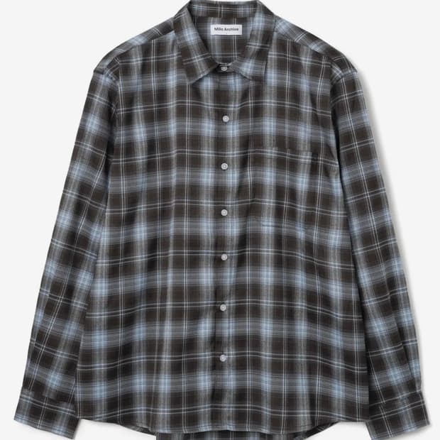 밀로아카이브 옴브레 체크 셔츠 [블루] L