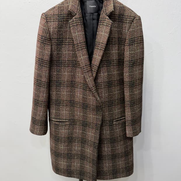 정품) Theory 띠어리 여성 브라운 체크 자켓 P