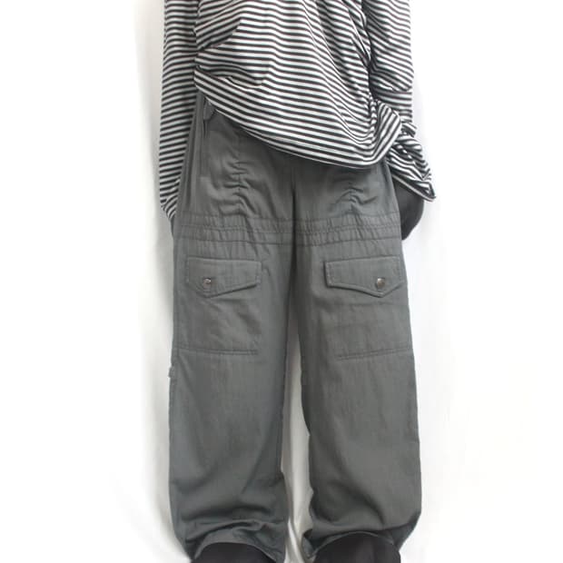 (Leilian) Greyish utility cargo trouser