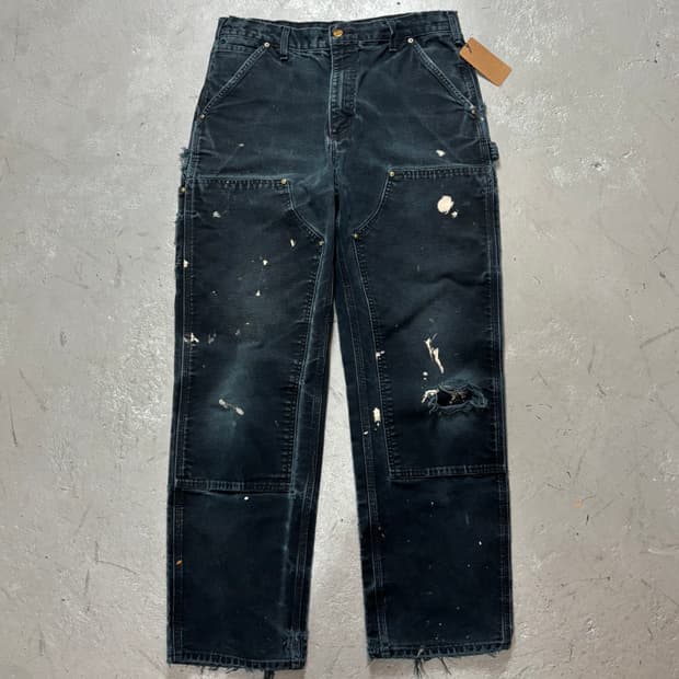 OG USA Made 칼하트 B01 더블니 블랙 칼하트 썩블니 카펜터