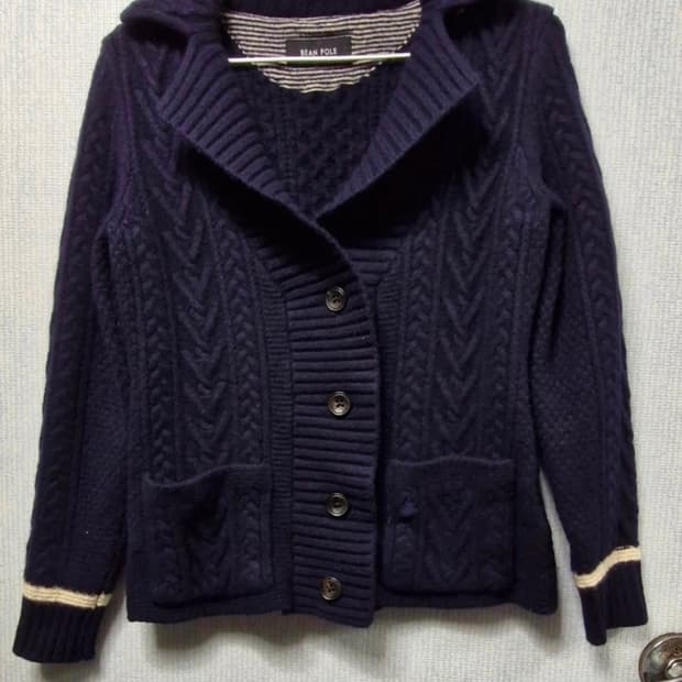 빈폴 여성 카라 가디건 네이비 90