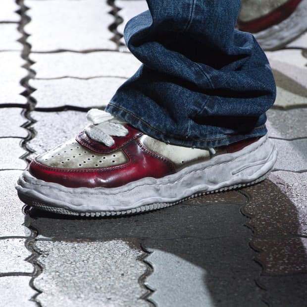 메종 미하라 야스히로 웨인 OG 솔 브러쉬드 페이턴트 하이탑 레드 41