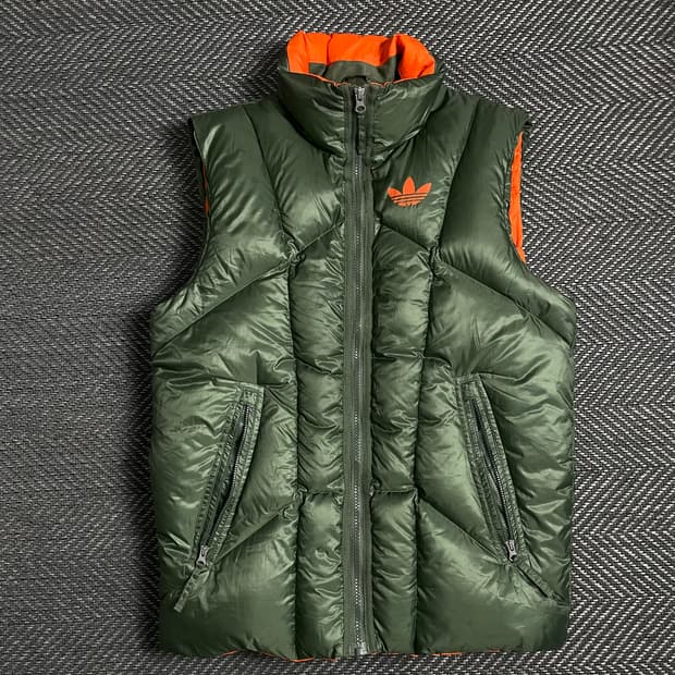 아디다스 립스탑 덕다운 패딩 베스트 카키o 4933