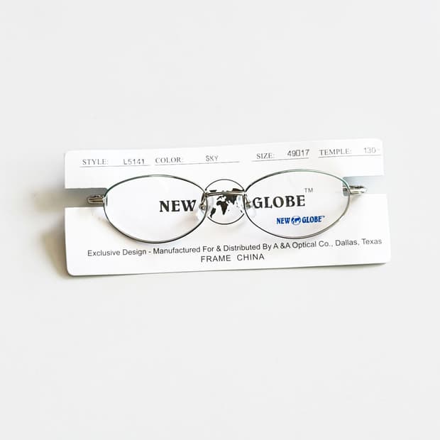90s NEW GLOBE 실버톤 메탈 슬림 오벌 빈티지 안경