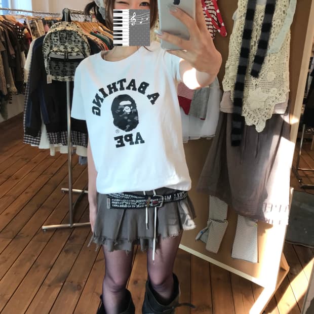 베이프 흑계 컬리지 반팔티