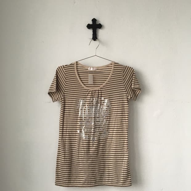 Printing point stripe pattern t shirt