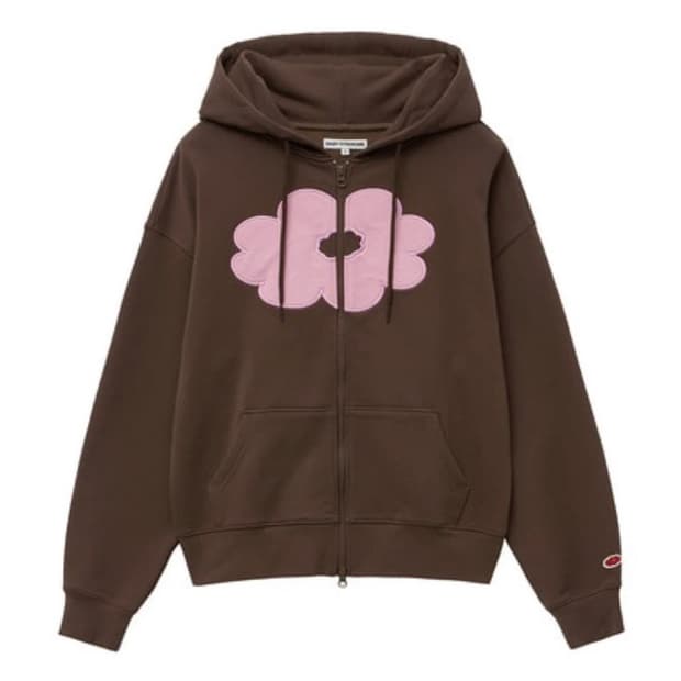 (새상품) 데이지신드롬 플로랄 후드집업 브라운 1