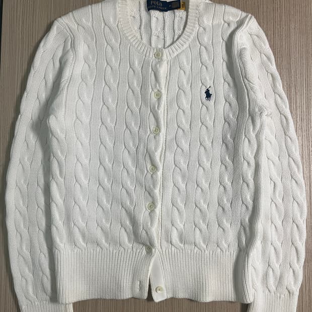 [M] 폴로 랄프로렌 케이블 니트 가디건 (화이트)