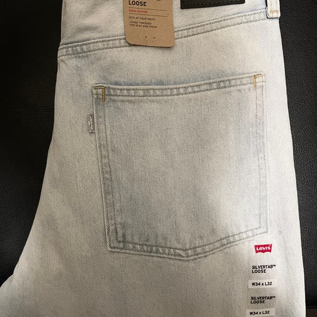 [34] 리바이스 실버탭 34 새상품 루즈핏 연청 데님 청바지