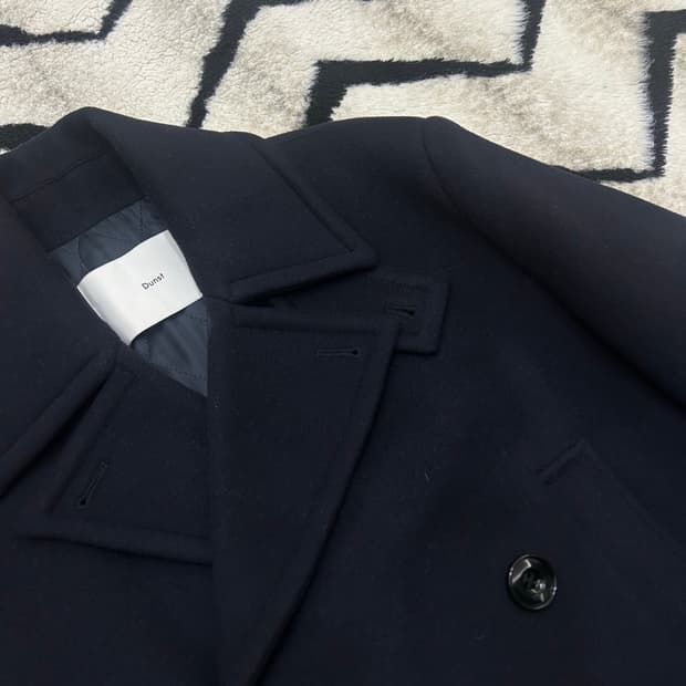 [M]던스트 클래식 오버핏 울 피코트/짙은네이비