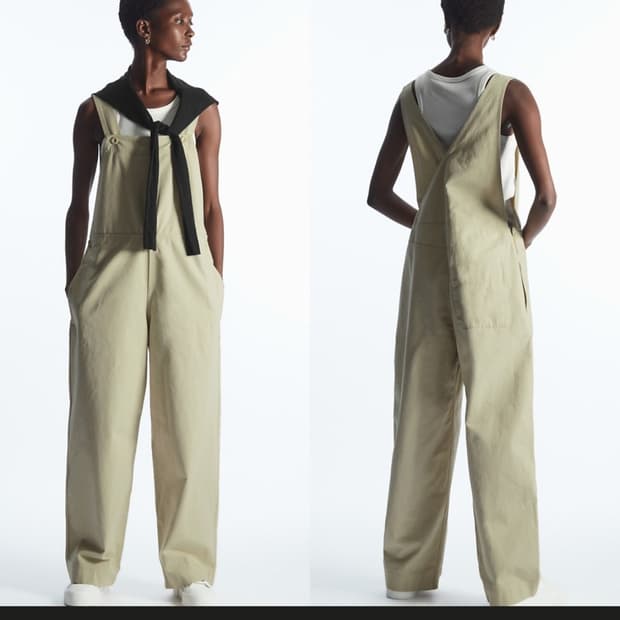 Cos코스 멜빵 랩백 와이드 점프수트