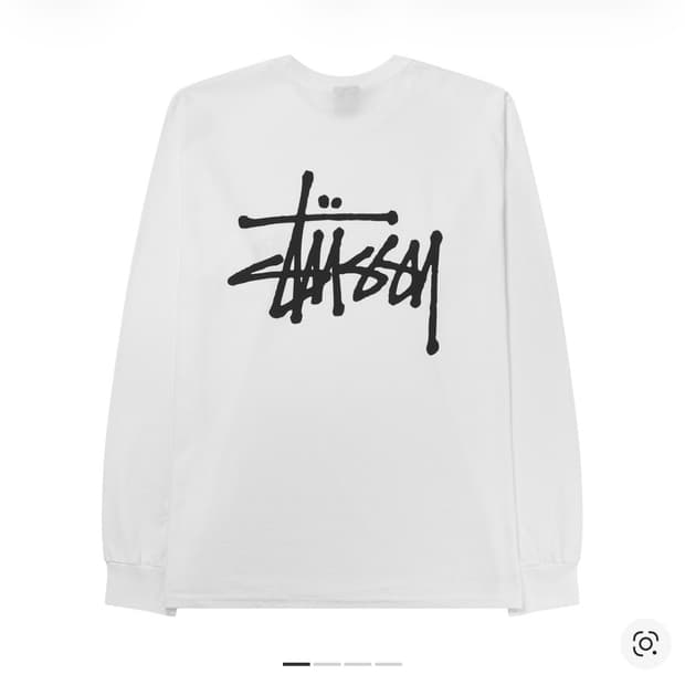 스투시 베이직 롱슬리브 화이트 s