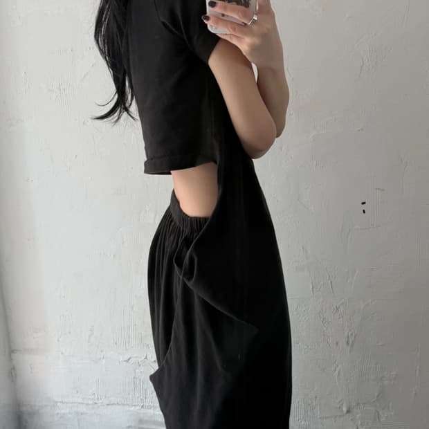 꼼데가르송 트리콧 1998‘s 블랙 레이어드 원피스