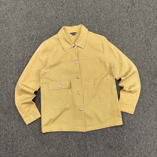 M)Japanese vintage 여성 베이지 코튼 자켓