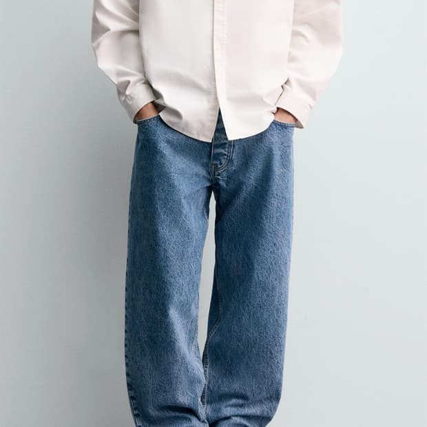 [34] 자라 x 챔피온 루즈 테이퍼드 핏 진 미드 블루(✨새상품)