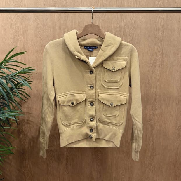 폴로 랄프로렌 후드 스웻 자켓 멀티 플랩 포켓 디테일 레귤러핏 베이지