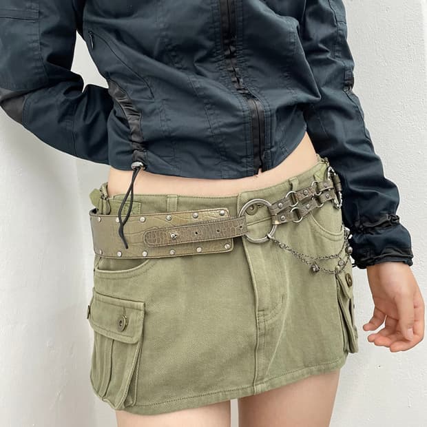 페인오어플레져 주리 카고 스커트
