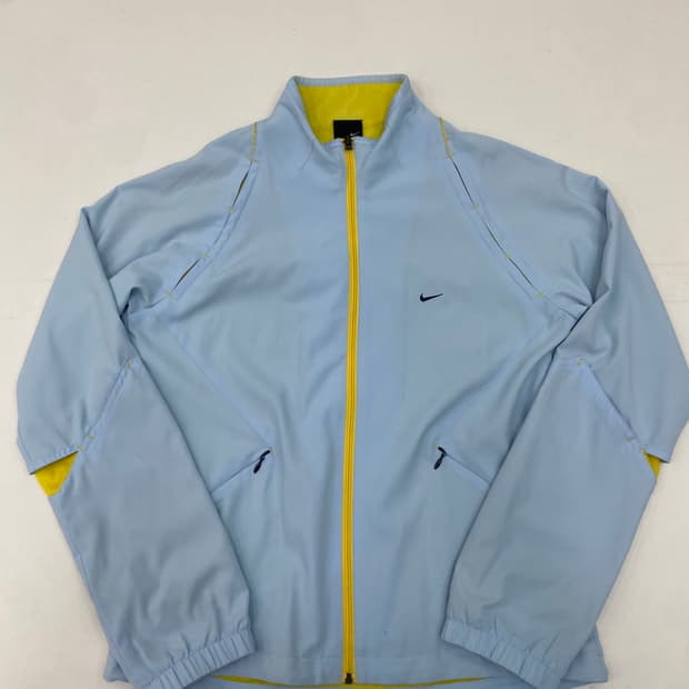 나이키 블루종 자켓 하늘색 / 옐로우