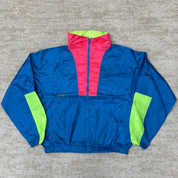 [M] 90s 컬럼비아 Columbia 컬러블록 나일론 자켓 윈드브레이커