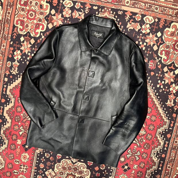 ( XL ) 가죽하프 가죽코트 가죽자켓 아메카지 워크웨어 레더자켓