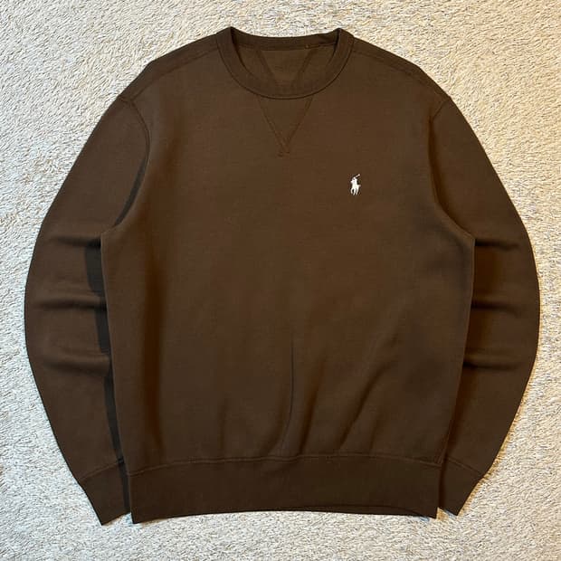 폴로 랄프로렌 신형 화이트포니 플리스 맨투맨 브라운