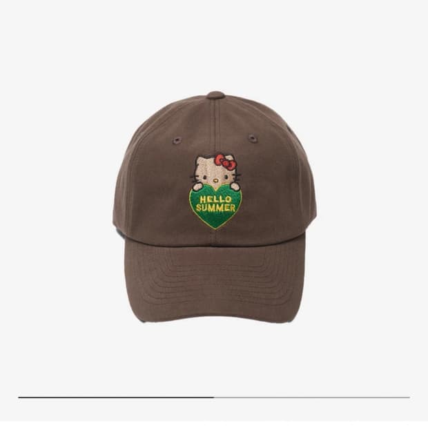 파르벵x키티 헬로 썸머 볼캡 모자 브라운 새상품