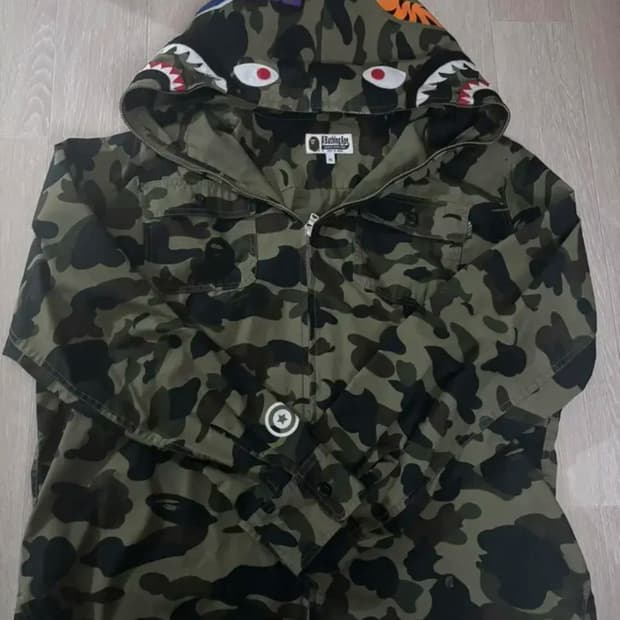 bape 베이프 녹계 셔츠 집업자켓 