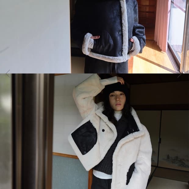 로우타이드 리버시블 무스탕 (블랙)