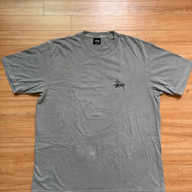[XL] 스투시 베이직 스투시 피그먼트 다이드 티셔츠 그레이