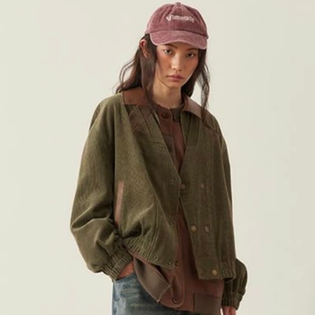 올드런드리 OCTOPUSME 코듀로이 더블 블루종 자켓