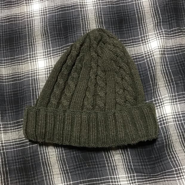 재팬 빈티지 로프 트위스터 카키 비니