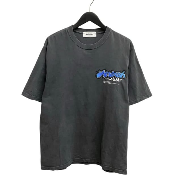 AMBUSH  OVER DYE STRICKERS LOGO  T-SHIRT