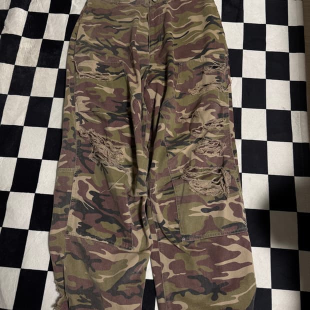 ETCE 디스트로이드 카모 배기 팬츠 OG / L