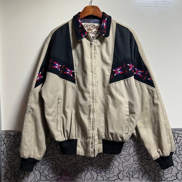 빈티지 80s 웨스턴 아즈텍 자켓