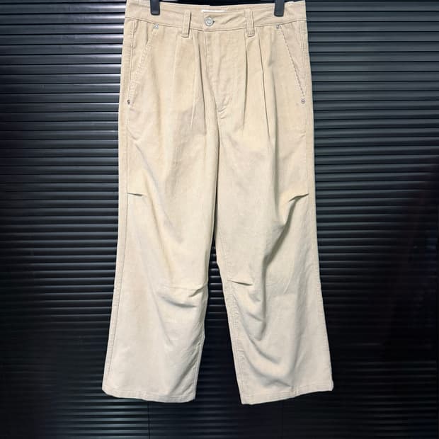 ETCE 골덴 코듀로이 베이지 파라슈트 와이드 통바지 워크 29 30