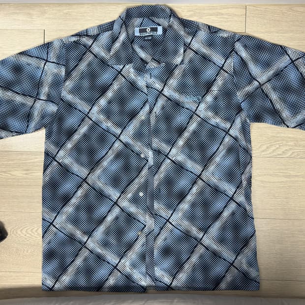 90s 사우스폴 레이온 반팔 셔츠 블루 L 한국제