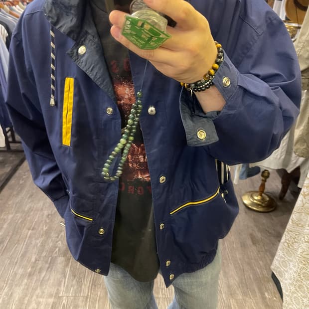 90s Reversible Marine Motif Windbreaker