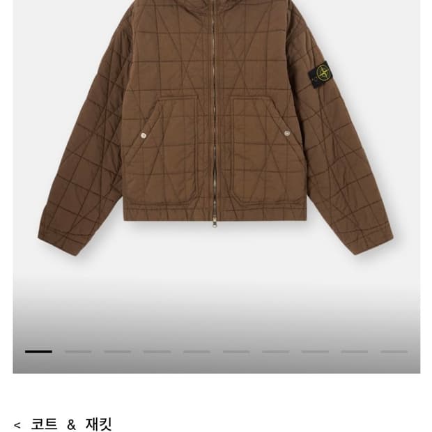 스톤 아일랜드 코튼 나일론 텔라 퀼티드-TC 퀼티드 후드 