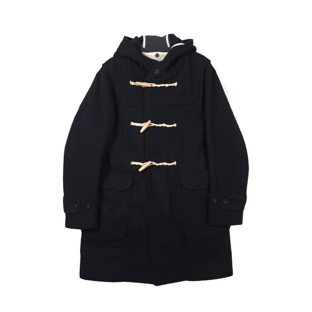 비바스튜디오 헤비 울 보아털 안감 더플코트 블랙 L