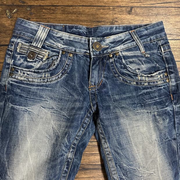 Y2K Lolita denim 워싱 7부 데님팬츠 28사이즈