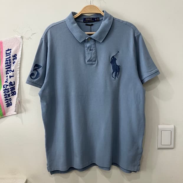 214 폴로 빅포니 카라 반팔 스카이블루