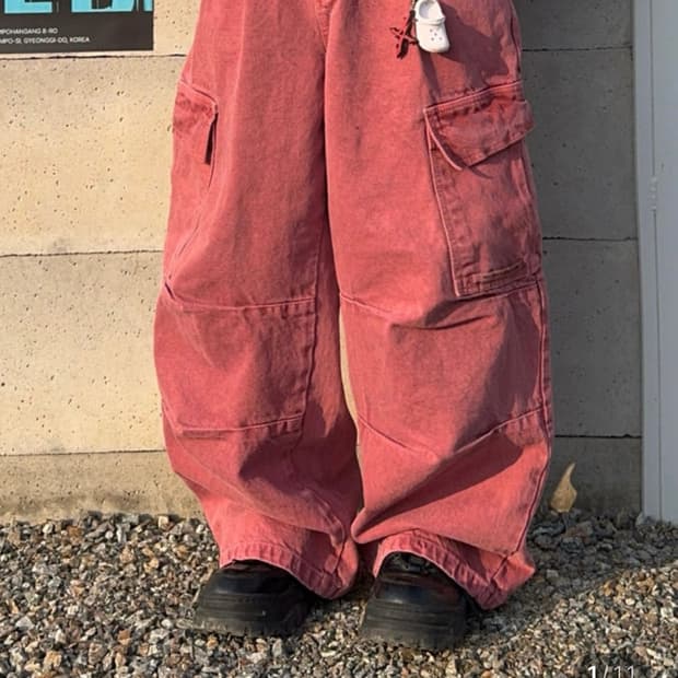 핑크 카고팬츠