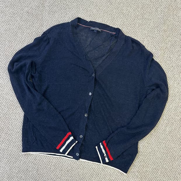 M 타미힐피거 라운드 커튼 가디건 0406D