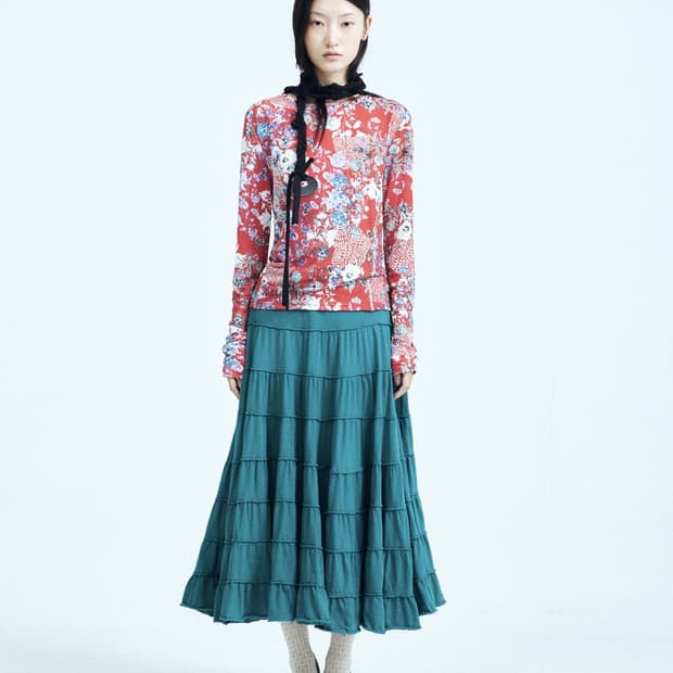 콜로신스 CATERPIL SKIRT TEAL GREEN