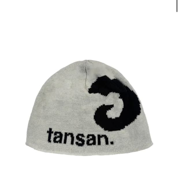 탄산마그네슘 자가드 혼 로고 비니 아이보리