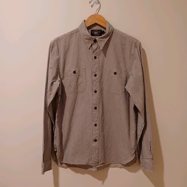 90s RRL 히코리 스트라이프 워크 셔츠