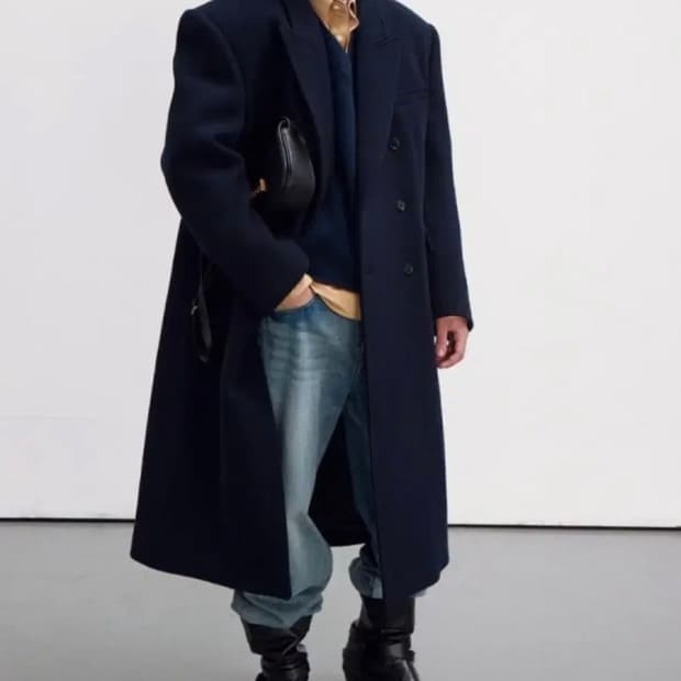 렉토 로버펠트 코트 네이비 M