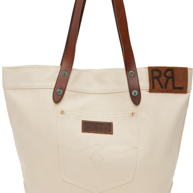 [새상품, OS] RRL 더블알엘 레더 트림 트윌 토드백